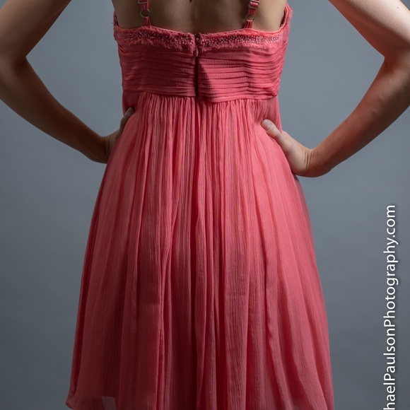BCBG MaxAzria Summer Dress Size 4 Low Cut Pink - Picture 3 of 7